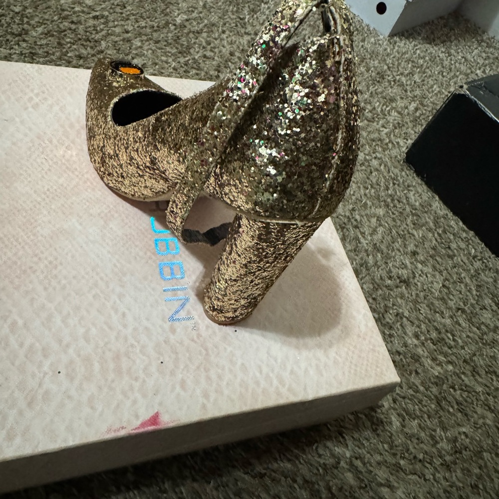Cape Robbin Gold Embellished Heels
